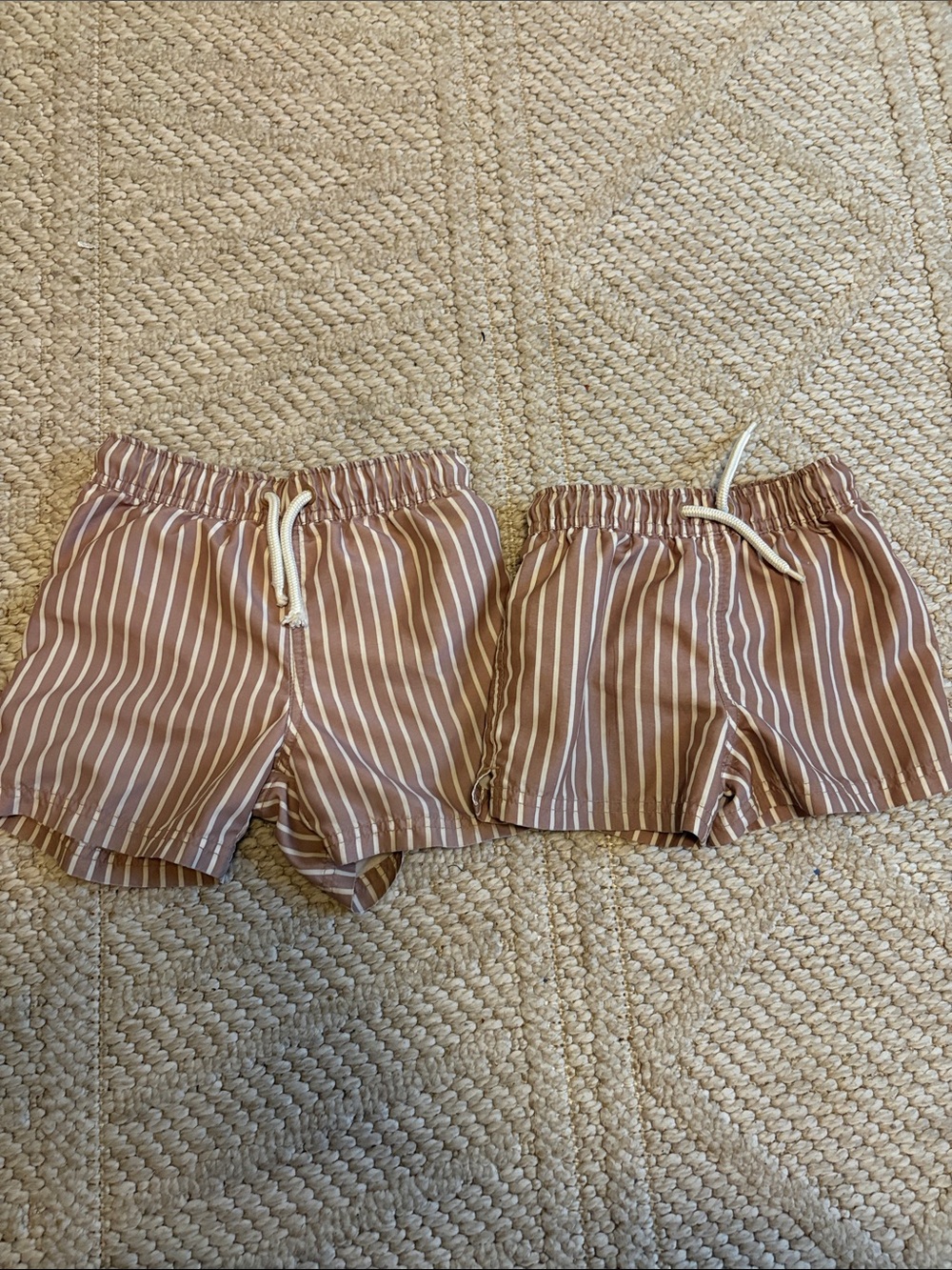 Striped Little Planet Boys Swim Trunks Drawstring brother set 5t 3t